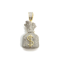 Money Bag Diamond Pendant (10K) front - Popular Jewelry - New York
