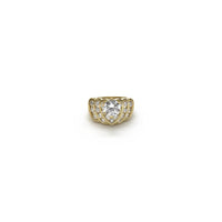 Replicating Heart CZ Ring (10K) front - Popular Jewelry - New York