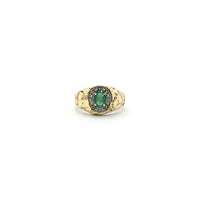 Vintage Nugget Emerald and Diamond Ring (10K) front - Popular Jewelry - New York