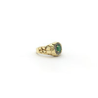 Vintage Nugget Emerald and Diamond Ring (10K) side - Popular Jewelry - New York