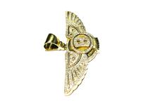 Diamond Winged Pendant Initial 'B' Letter 10K Yellow Gold