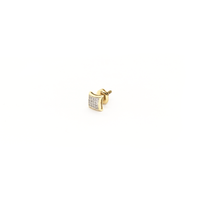 कर्वी स्क्वायर डायमंड क्लस्टर स्टड इयररिंग्स (10K) साइड - Popular Jewelry - न्यूयॉर्क