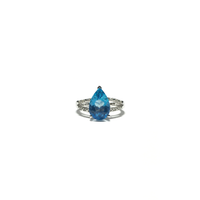 December Birthstone Teardrop CZ Ring (10K) front - Popular Jewelry - New York