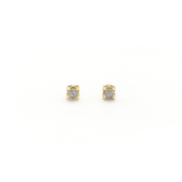 Diamond Dome Stud Earrings (10K) front - Popular Jewelry - New York
