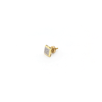 स्क्वायर डायमंड क्लस्टर स्टड इयररिंगहरू (१० के) साइड - Popular Jewelry - न्यूयोर्क