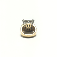 दौर कट डायमंड पन्ना आकार क्लस्टर सगाई की अंगूठी (10K) वापस - Popular Jewelry - न्यूयॉर्क