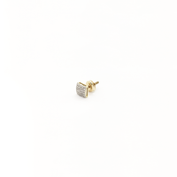 Square Diamond Cluster Stud Earrings (10K) side - Popular Jewelry - New York