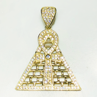 Ēģiptes piramīdas Ankh CZ kulons (10K)