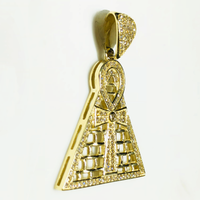 Egypt Pyramid Ankh CZ Pendant (10K)