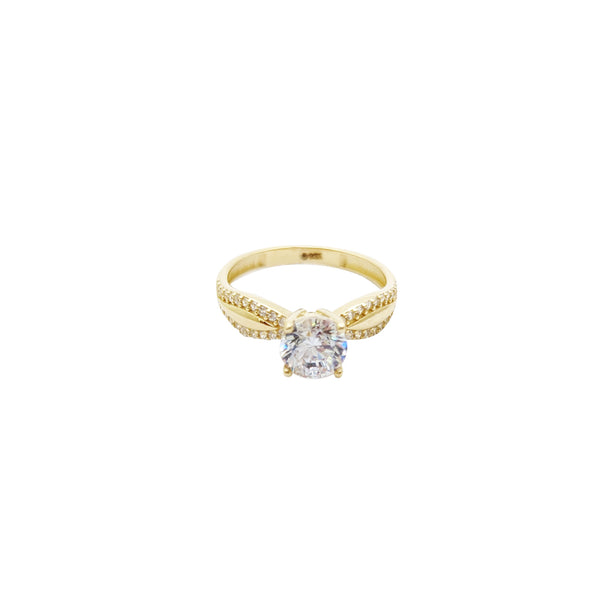 Zirconia Pave Infinity Engagement Ring (14K)
