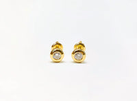 Diamond Round Earrings (14K).