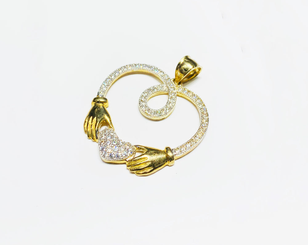 Claddagh CZ Pendant (10K).