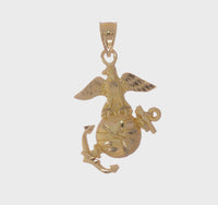 د متحده ایالاتو سمندري قول اردو (عقاب، ګلوب، لنگر) پینډنټ (14K) 360 - Popular Jewelry - نیو یارک