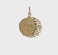 Flaming Radiant Sun Pendant (14K) 360 - Popular Jewelry - New York
