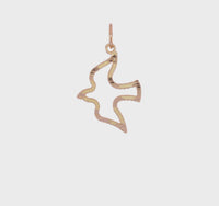 Outline Diamond-cut Dove Pendant (14K)
