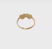 Double Heart Engravable Ring (14K) 360 - Popular Jewelry - New York