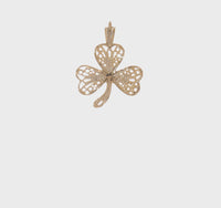 Outlined 3-Leaf Clover Shamrock Pendant (14K)