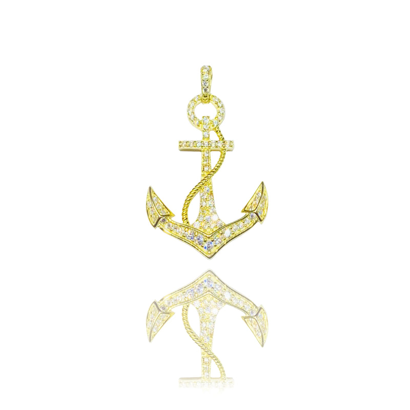 Anchor CZ Pendant (Silver).