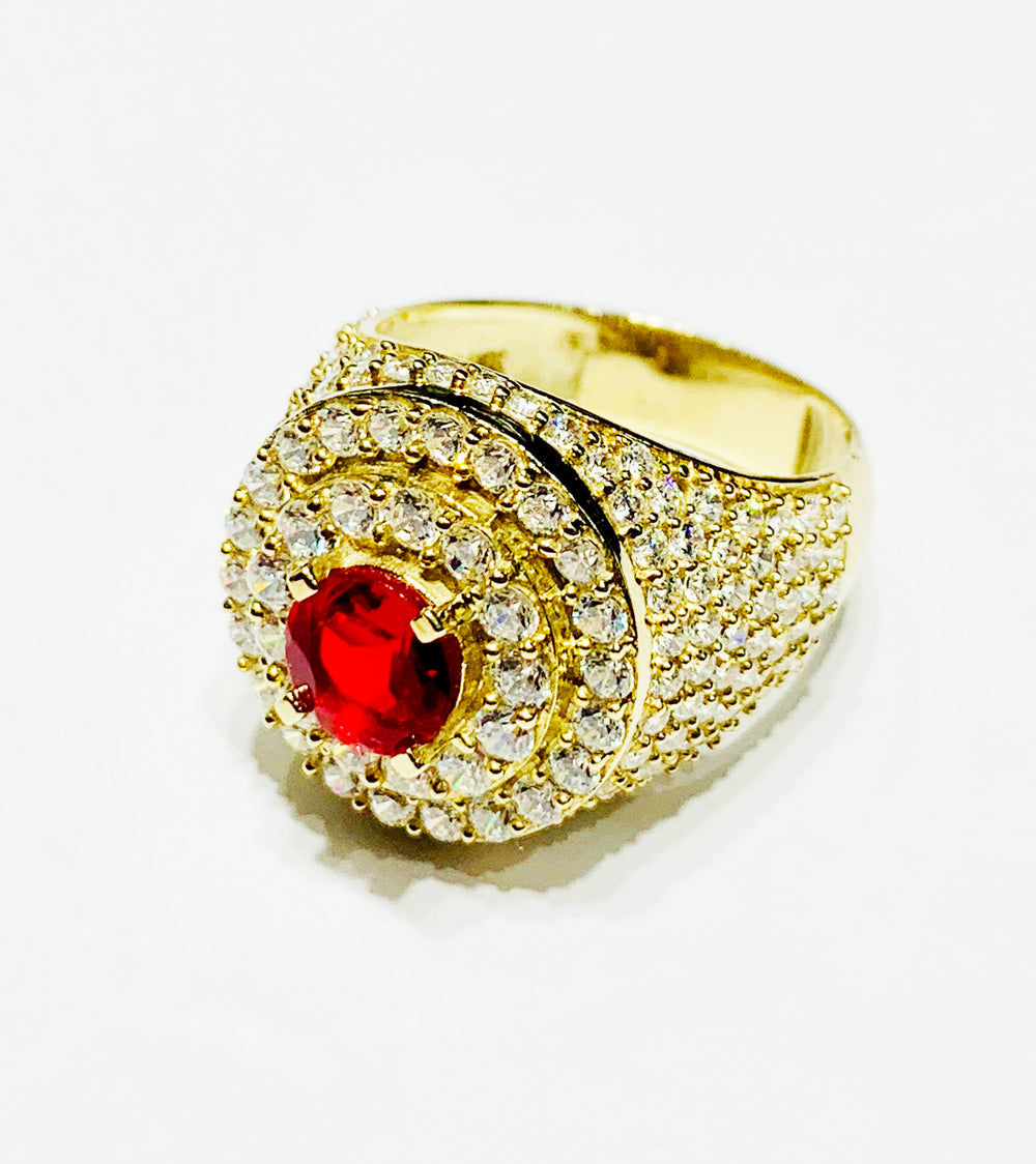 Red stone Ring CZ (10K).
