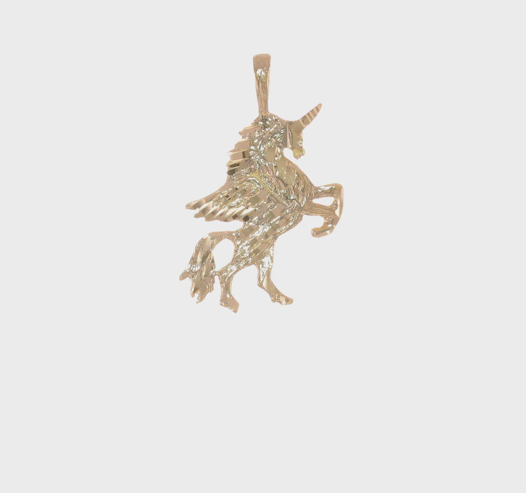 Sublime Rearing Unicorn Pendant (14K) 360 - Popular Jewelry - New York