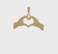 Glossy Hands Forming a Heart Pendant (14K)