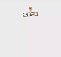 Horizontal Year 2023 Graduation Pendant (14K) 360 - Popular Jewelry - New York