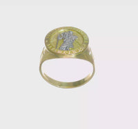 Two-Tone Saint Christopher Men's Ring (14K)