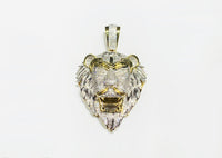 Diamond Lion Head Pendant (14K).