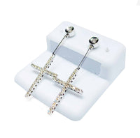 Diamond Cross Earrings (14K)