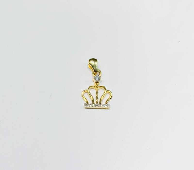 Diamond Queen Crown Pendant (14K).