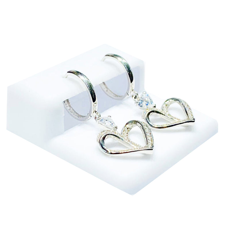 Heart CZ Earrings (14K).
