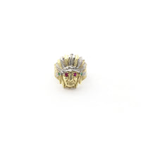 Indian Chief Head CZ Ring (14K) front - Popular Jewelry - New York