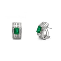 ຕຸ້ມຫູແຫວນເພັດ Echrald Huggie ຕຸ້ມຫູ (18K) ຕົ້ນຕໍ - Popular Jewelry - ເມືອງ​ນີວ​ຢອກ