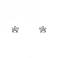 Icy Butterfly Mini Stud Earrings (14K) front - Popular Jewelry - New York