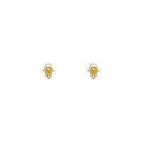 Beaded Hamsa Silhouette Stud Earrings (14K) front - Popular Jewelry - New York