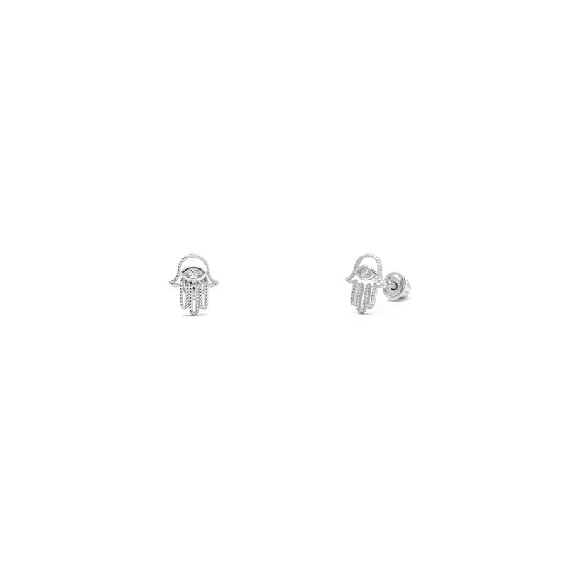 Beaded Hamsa Silhouette Stud Earrings (14K) main - Popular Jewelry - New York
