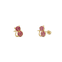 Cat Silhouette Stud Earrings (14K) main - Popular Jewelry - New York