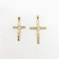 Crucifix CZ Milgrain Pendant (14K) utama - Popular Jewelry - York énggal