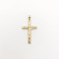 Crucifix CZ Milgrain Pendant mazs (14K) priekšpusē - Popular Jewelry - Ņujorka