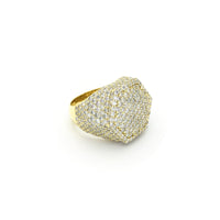Diamond Iced Hexagon Ring (14K) diagonal - Popular Jewelry - New York