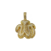 鑽石冰紋安拉吊墜 (14K) 正面 - Popular Jewelry - 紐約
