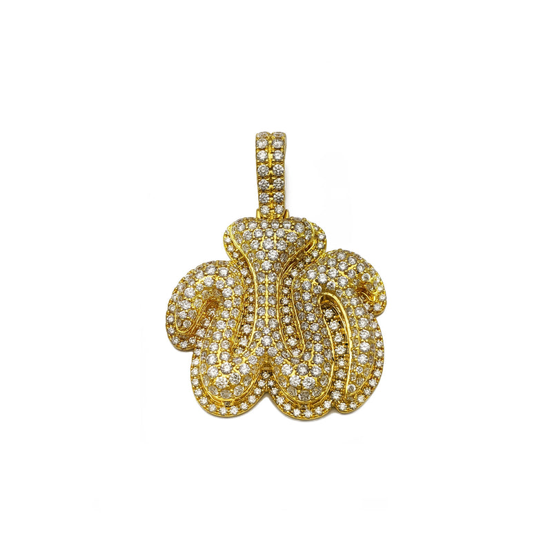 Diamond Iced-Out Allah Pendant (14K) front - Popular Jewelry - New York