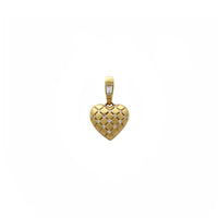 Diamond Quilted Heart Pendant (14K) front - Popular Jewelry - New York