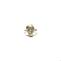 Dolphin CZ Motion Ring (14K) front - Popular Jewelry - New York