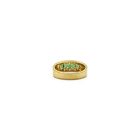 Emerald and Diamonds Five Stone Ring (14K) back - Popular Jewelry - New York