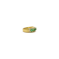 Emerald and Diamonds Five Stone Ring (14K) side - Popular Jewelry - New York