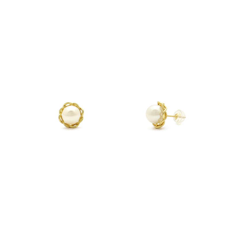 Entwined Pearl Stud Earrings (14K) main - Popular Jewelry - New York