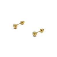 Faceted Gold Ball Stud Earrings (14K) main - Popular Jewelry - New York
