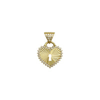 Gleaming Hearty Lock Pendant (14K) fronto - Popular Jewelry - Novjorko