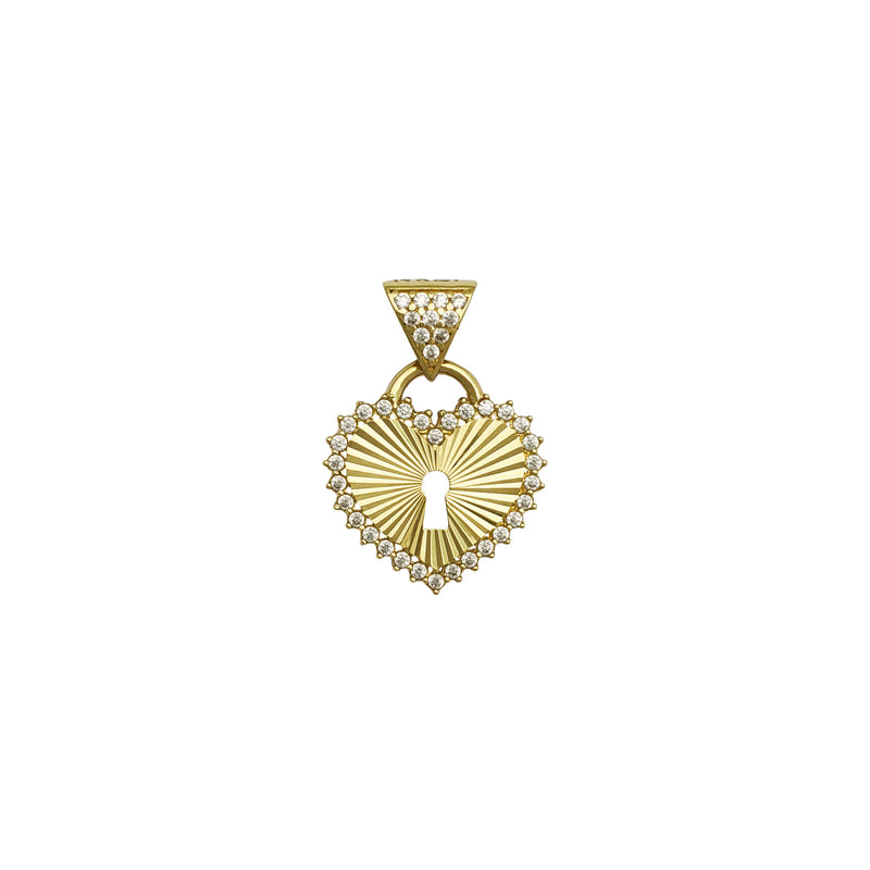 Gleaming Hearty Lock Pendant (14K) front - Popular Jewelry - New York